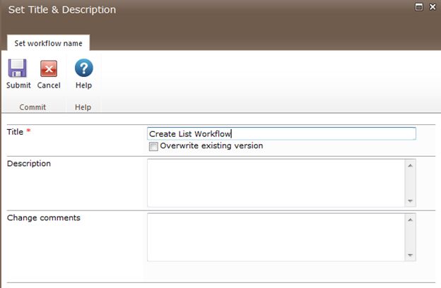 set the values for Description